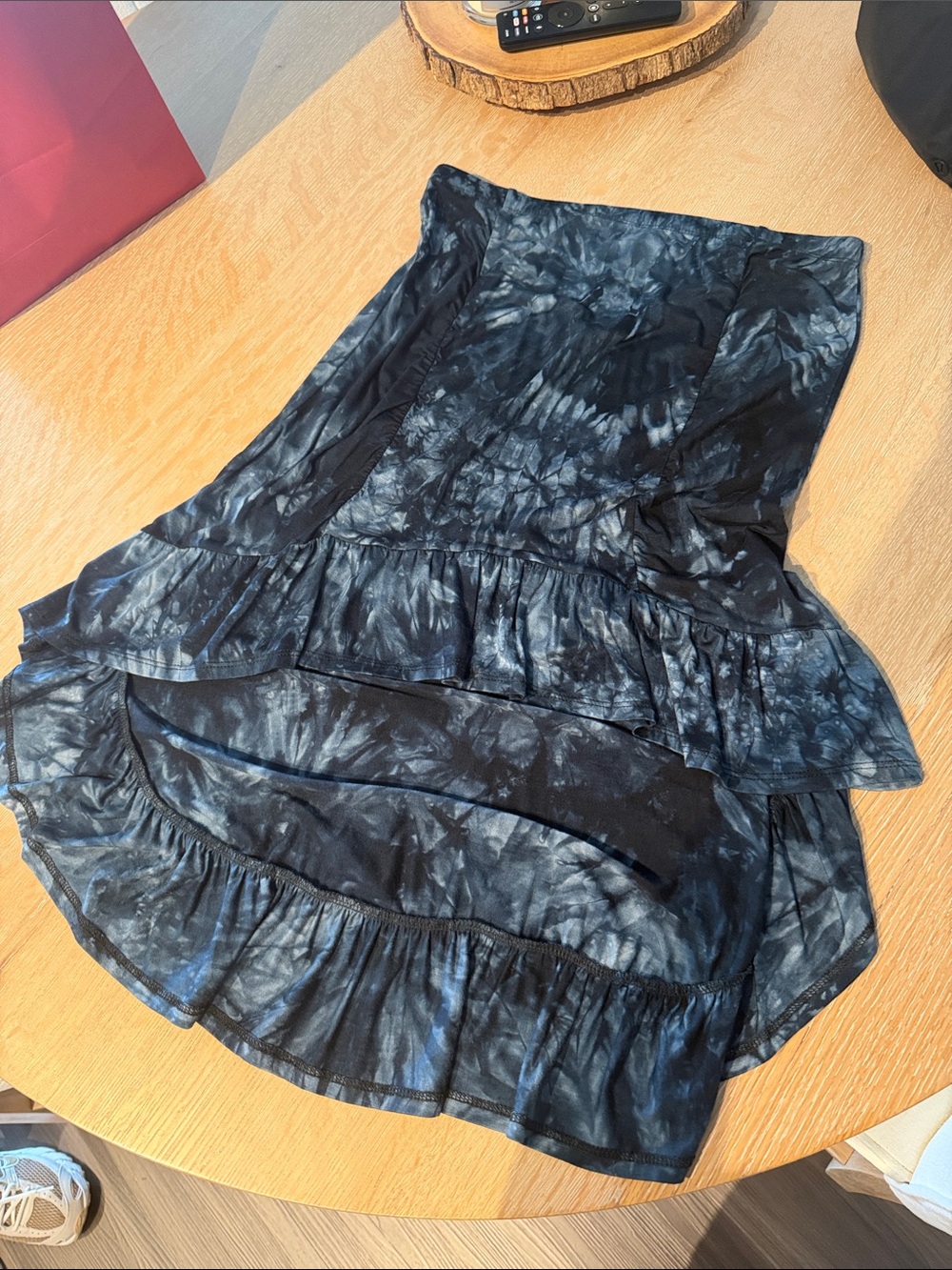 EARTHBOUND Black and Navy Tie-Dye Midi Skirt